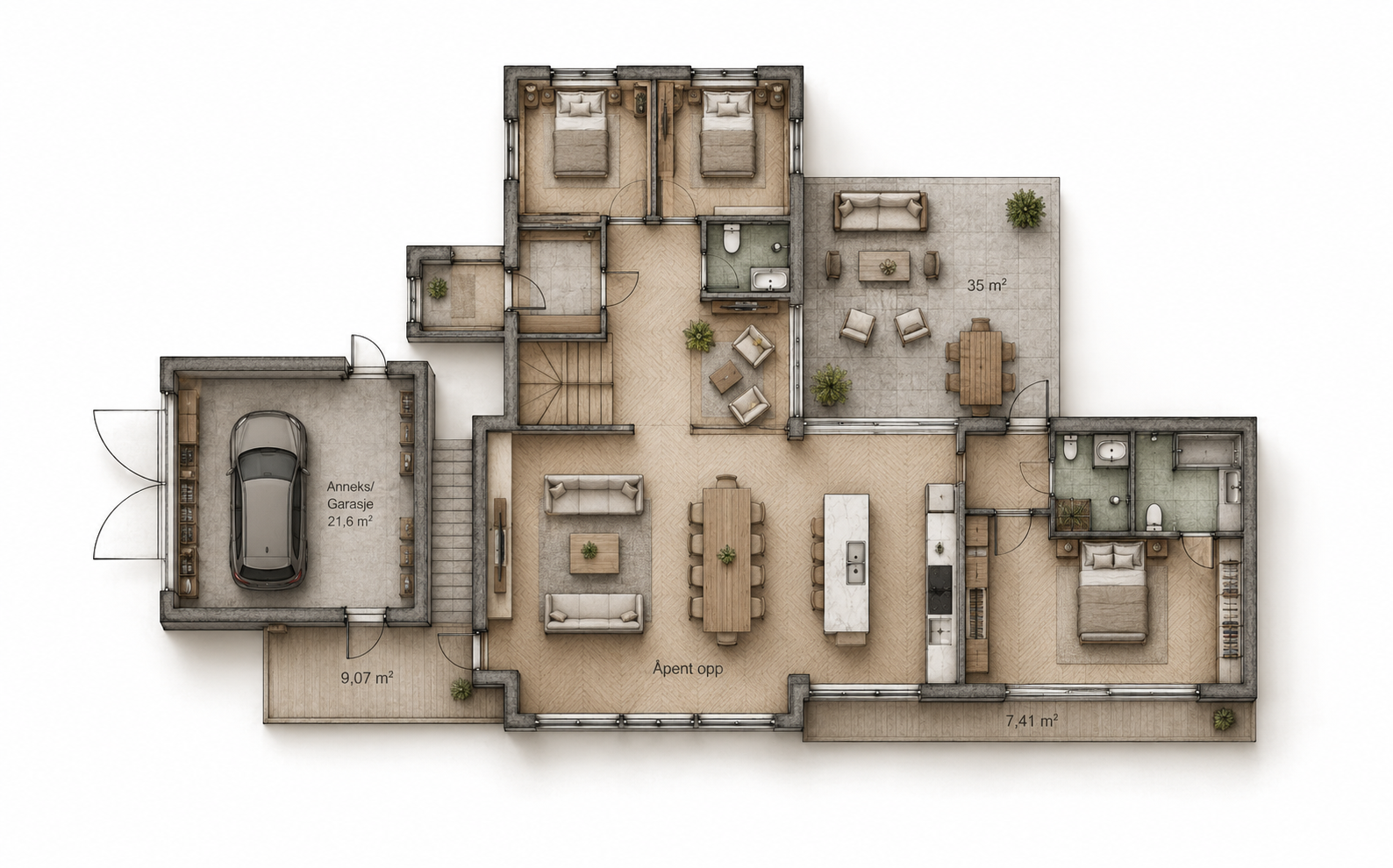 Plantegning hovedplan Varden 8